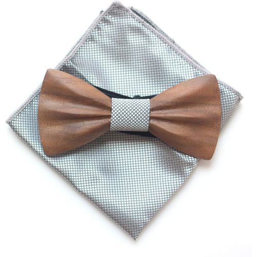 Wooden Bow Tie Set For Men Wedding Party Bow Tie Handkerchief.[K251]