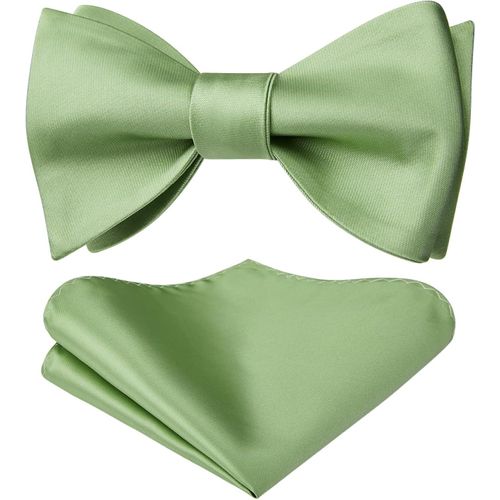 Men's Bow Tie Handkerchief Set In Solid Color Twill Self Tied Bow Ties For Wedding Party.[K141]
