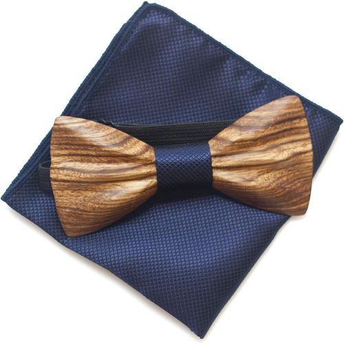 Wooden Bow Tie Set For Men Wedding Party Bow Tie Handkerchief.[K249]