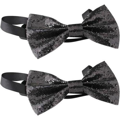 2 Pack Glitter Bow Tie For Men Glitter Bow Tie Pre-Tied Glitter Bow Tie For Banquet Carnival