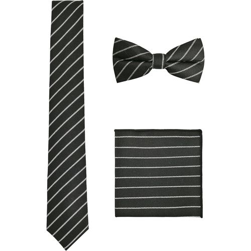 Men's Classic Cotton Bow Tie & Narrow Tie 6cm & Pocket Handkerchief 3 In 1 Casual Set.[K368]