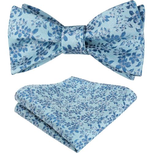 Men's Floral Print Bow Tie And Handkerchief Set.[K490]