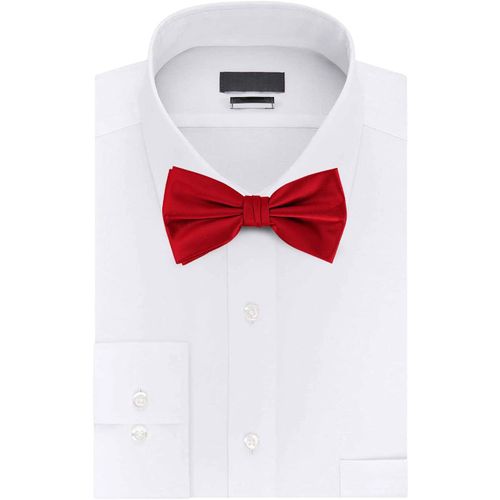 Satin Chic Neck Tie Solid Red Deep Color Adjustable Butterfly Knotted Bow Tie Tuxedo Man Woman Children Dress Casual Evening Accessory Fashion,Deep Red