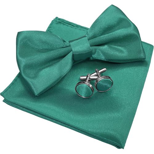 Noeud Papillon Homme Couleur Unie Réglable Pré-Noué Noeud Papillon Boutons De Manchette Et Carré De Poche Avec Boîte Cadeau De Mariage Party.[K528]