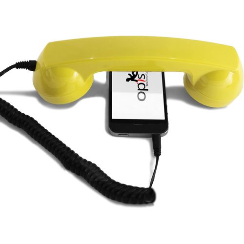 Opis 60S Micro - Combiné Telephone Portable/Écouteurs Filaire/Casque Audio En Forme Combiné Téléphonique Compatible Avec Iphone Avec Lightning (Adaptateur Inclus) (Jaune)[FIL6161113]