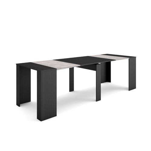 Table Console Extensible | Console Meuble | 260 | Pour 12 Personnes | Table À Manger | Style Moderne | Noirs