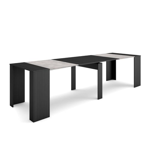 Table Console Extensible | Console Meuble | 300 | Pour 14 Personnes | Table À Manger | Style Moderne | Ciment