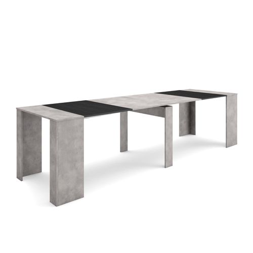 Table Console Extensible | Console Meuble | 300 | Pour 14 Personnes | Table À Manger | Style Moderne | Ciment