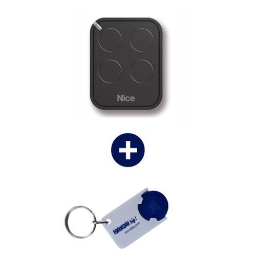 NICE - Télécommande 4 canaux FLO4RE - 433.92 MHz + 1 porte-clés DOMOBIP