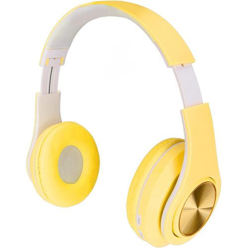 Casque Antibruit Actif, Casque Bluetooth 5.0 Pliable Sans Fil Sur L'Oreille, Casque Lumineux Coloré Rvb, Écouteurs Cache-Oreilles En Cuir Pu, Pour Garçons, Filles(Jaune)[FIL6164872]