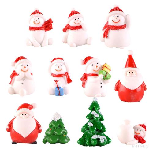 11x Figurines miniatures de noël pour cadeaux de fête, boule à neige DIY