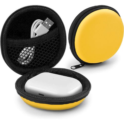 Etui Universel Pour Écouteurs In Ear - Pochette De Protection Rigide Earplug, Ipod Shuffle, Stick Usb, Câble - Transport Case Multifonction Jaune[FIL6164105]