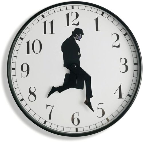 Ministry of Silly Walks Interesting Wall Clock for Bedroom,Kitchen,Living Room,Novelty Gift for Home Decor (Black)