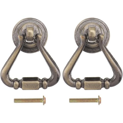 Lot de 2 Poignees de Meuble Poignées de Tiroir Rétro en Laiton Antique Bronze