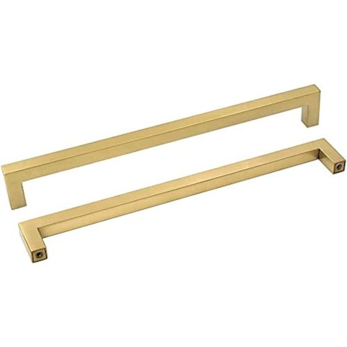 Lot de 10 Carré Poignée de Porte de Placard en Acier Inoxydable Laiton Brossé Tiroir Meubles Matériel Doré
