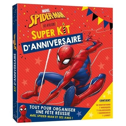 Super Kit D'anniversaire Spider-Man - Les Ateliers - Avec 10 Invitations, 7 Masques, 7 Coloriages, 1 Banderole, 1 Livret