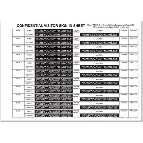 Confidential Visitor Panel Duplicate Ring Binder Refills A4 50 Carbonless Sets