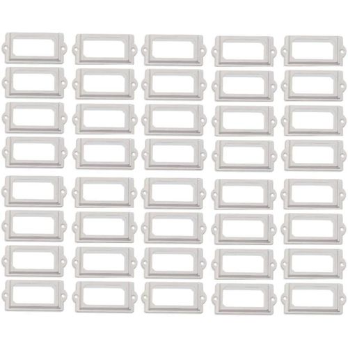 Lot De 40 Cadres D`Étiquetage D'armoire En Métal-Tirettes Pour Porte-Documents,Bibliothèque,Tiroir À Pharmacie.