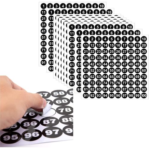 Lot De 10 Feuilles D'autocollants Ronds Étanches Pour Tri,Organisation,Boîtes De Rangement,Casiers,Intérieur Et Extérieur,Fournitures De Bureau Et Scolaires (Noir,1 Cm)