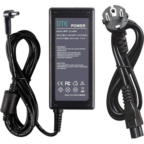Chargeur 19V 3,42A 65W Alimentation pour Ordinateur Portable pour ASUS Toshiba MSI Medion AC Charger Adaptateur Adapter Connecteur[5.5 * 2.5mm](Non Compatible avec 4.0 * 1.35mm)