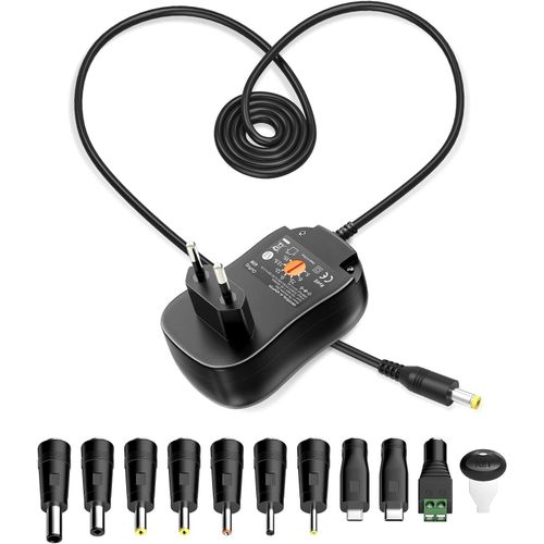 45W Universal Power Supply 12V 3A 2A 1A 5V AC Adapter DC Switching Power Cable with 10 Sockets Power Adapter 12V 15V 13.5V 12V 9V 7.5V 6V 5V USB 2A Home Electronics 3A