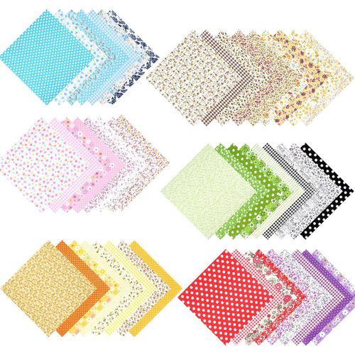 Lot De 50 Tissus À Coudre,20x20 Cm,Tissu Patchwork,Restes De Tissu Imprimés,Motifs Multicolores,Tissu En Coton,Tissu Pour Enfants,À Coudre Pour Travaux Manuels,Vêtements,Bricolage