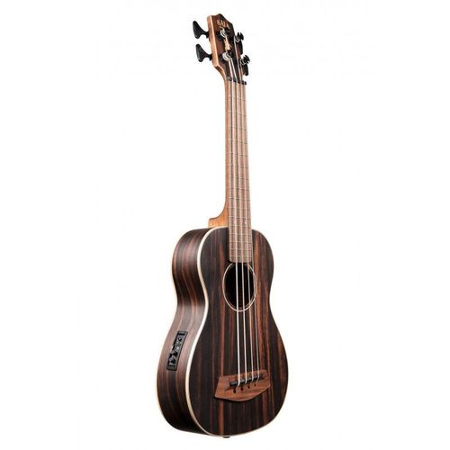 Kala Striped Ebony U-Bass Fretté Cordes Filées - Électro (+ Housse)