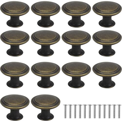 16 X Round Door And Furniture Knobs 30 Mm-Vintage Handles For Drawer,Cupboard,Cabinet,Kitchen,Bedroom And Tables
