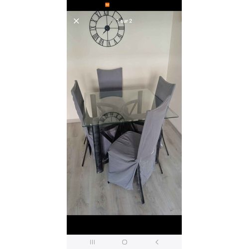 Table Salle A Manger En Verre Et Fer Forgé