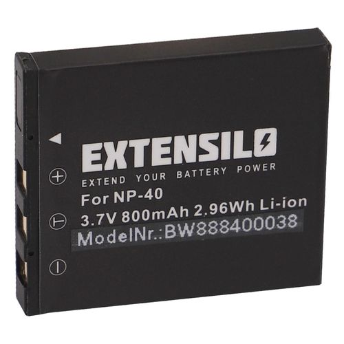 Batterie EXTENSILO compatible avec les appareils photo Fujifilm FinePix V10, J50, F818, F-610, F-700, Z-1, F650, -F810, Z1, F810, F710, F700 (800 mAh, 3,7 V, Li-Ion)