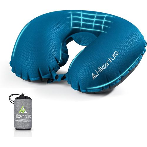 anwxai-Coussin De Nuque Gonflable-Coussin De Voyage Gonflable-Coussin De Voyage Gonflable Pour Adulte-Coussin De Voyage Ultra Léger En Avion Et Train-Bleu