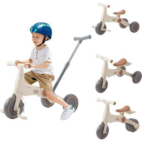 Anwxai-Draisienne Tricycle Bébé Avec Putter,Draisienne Bebe 1 An,Tricycle Enfants Vélo Avec Pédale Amovible,Siège Et Poignée Réglablespour Pour 12-24 Mois,Premier Cadeau Anniversaire Noel