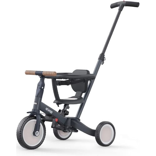 anwxai-Tricycle Bébé Évolutif,Draisienne Évolutif Pour Les Tout-Petits,Trike Bebe,Velo Pour Enfant Âgés De 1 À 3 Ans Avec Removable Garde De Sécurité,Gris Foncé