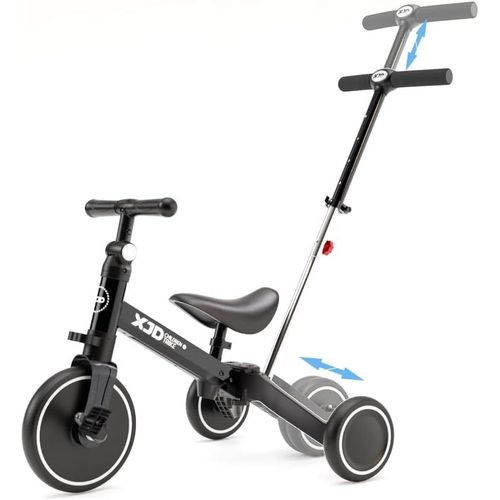 Anwxai-3 En 1 Vélo Draisienne Tricycle Pour Enfants De 1-3 Ans Premier Vélo D'entraînement D'équilibre Véhicule Avec Pédale Cadeau Pour Filles Garçons Léger (Noir,Tricycle Enfant A Pousser)