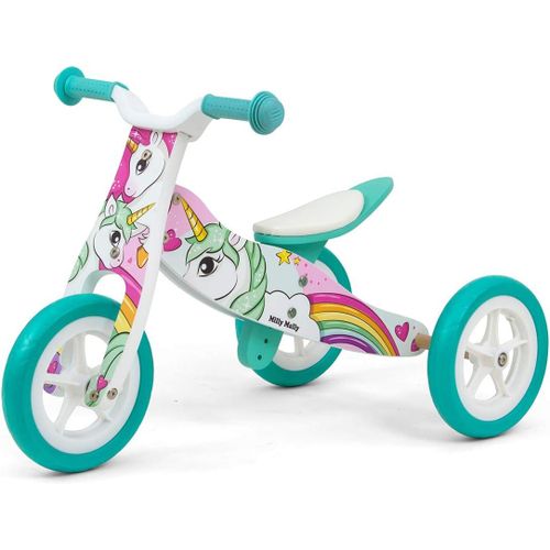 Anwxai-Cool Draisienne Vélo En Bois 2 En 1 Unicorn Tricycle Pour Enfants