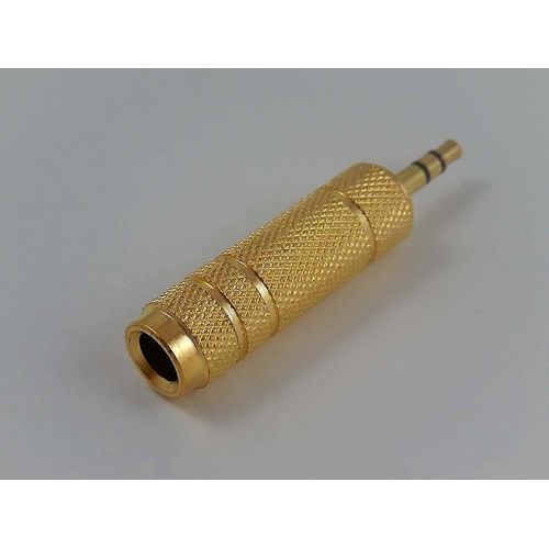 Vhbw Jack Adaptateur Stéréo Jack 6.35mm Vers Jack 3.5mm Pour Casques, Microphones, Casques - Metal Gold
