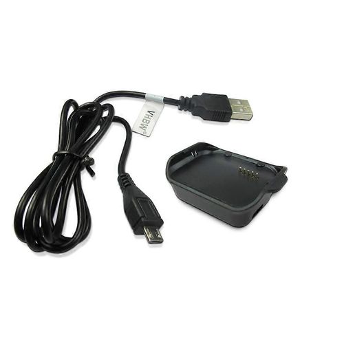 Vhbw Câble De Charge Usb Compatible Avec Samsung Gear 2 Sm-R380 Smartwatch Fitness Tracker - Station D'accueil Noir, 100 Cm
