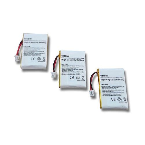 Batterie de remplacement vhbw 3x pour Plantronics ED-PLN-6439901, PLN-6439901 pour casque sans fil (300 mAh, 3,7 V, Li-polymère)