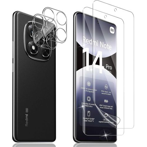 Ershi-Protection Ecran Pour Xiaomi Redmi Note 14 Pro 5g/Mi Poco X7 5g, 2pcs Films De Protection En Tpu Flexible Et 2pcs Caméra Arr[8