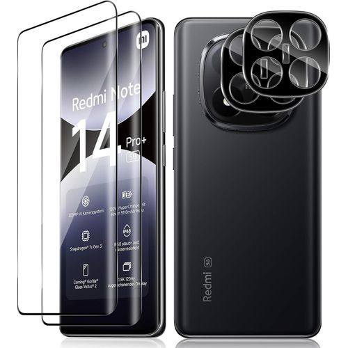Ershi-Verre Trempé Pour Xiaomi Redmi Note 14 Pro Plus/Note 14 Pro+ 5g, 2+2 Pièces 3d Couverture Protection D'écran Film Et Caméra [8