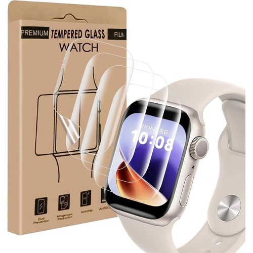 Ershi-Verre Trempé Pour Apple Watch Series 7/8/9(45mm), 4 Pièces À L'épreuve Des Bulles Protection Écran, Anti-Huile, Anti Rayures[2