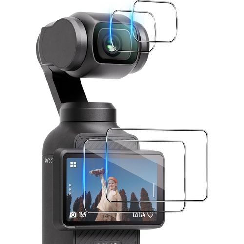 ERSHI-Verre Trempé pour DJI Osmo Pocket 3, 2+2 Pièces Protection écran+Caméra Arrière Protecteur Film, 9H Dureté HD Anti-Rayures s[1