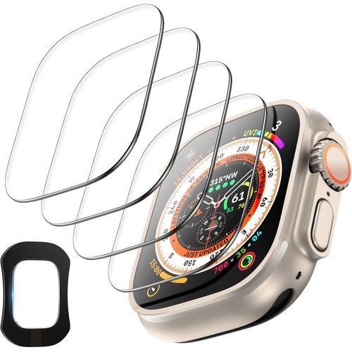 Ershi-4 Pièces Protection Écran Pour Apple Watch Ultra 2/1 49mm [9h Dureté] [Sans Bulles] [Résistant Aux Rayures] Verre Trempé Pou[1