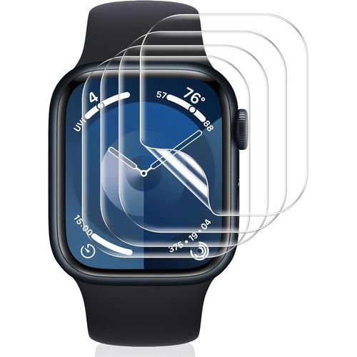 Ershi-4 Pièces Protection Écran Pour Apple Watch Series 9/8/7 45mm Verre Trempé,Anti-Rayures Hd Transparent Sans Bulles Silicone U[2