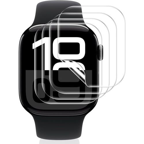Ershi-4 Pièces Protection Écran Pour Apple Watch Series 10 42mm Verre Trempé,Anti-Rayures Hd Transparent Sans Bulles Silicone Ultr[2