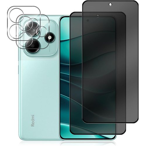 Ershi-Verre Trempé Anti-Espion Compatible Avec Xiaomi Redmi Note 14 5g, [2+2 Pièces] Film Protection Ecran Confidentialité + Camér[2