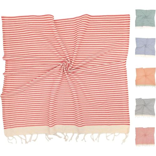 Ershi-Serviette De Plage (Coton) Xxl 100x200 Cm, Fouta | Léger, Compacte, Longue, Haut De Gamme - Grande Drap De Plage Serviette H[6