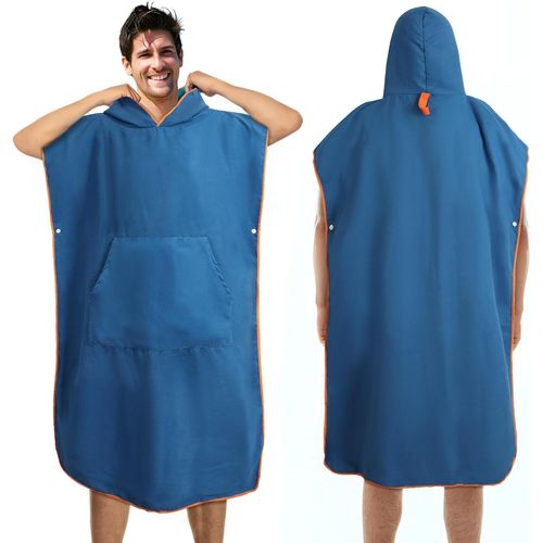 Ershi-Poncho De Bain Adulte, Poncho De Plage Microfibre À Séchage Rapide En Tissu Surfing Changement Robe(117 X 88 Cm,Large)[1316]