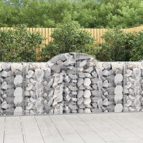 Paniers À Gabions Arqués 8 Pcs 200x50x100/120 Cm Fer Galvanisé