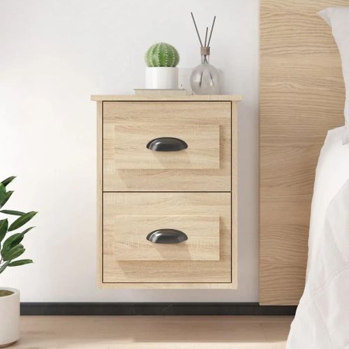 Tables De Chevet Murales 2 Pcs Chêne Sonoma 41,5x36x53 Cm